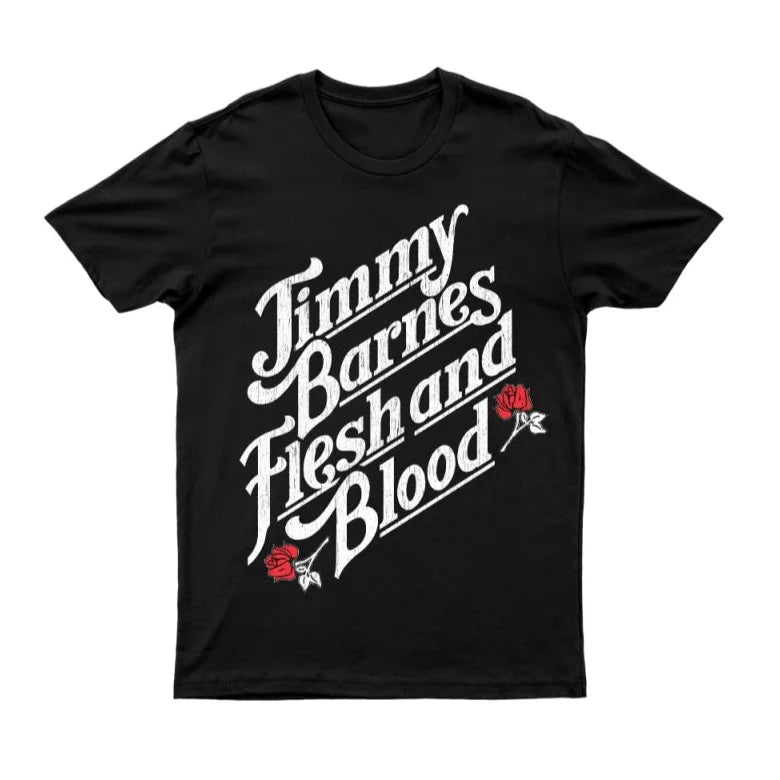 Flesh and Blood Script Black Tshirt