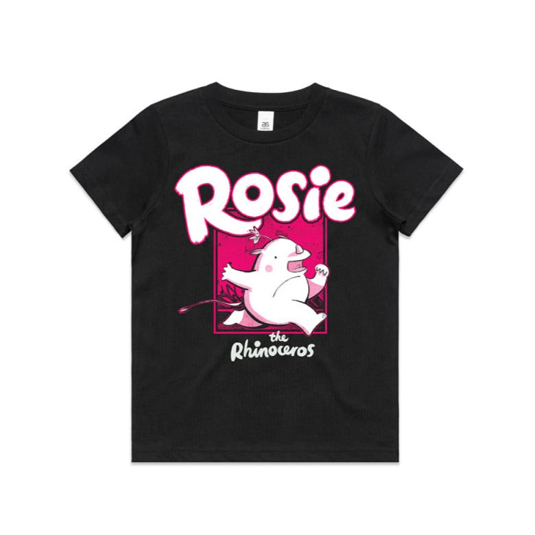 Rosie the Rhinoceros Black Kids T-Shirt